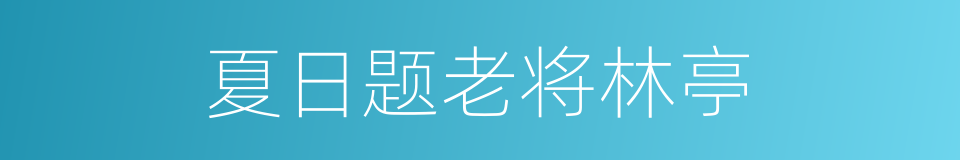 夏日题老将林亭的同义词