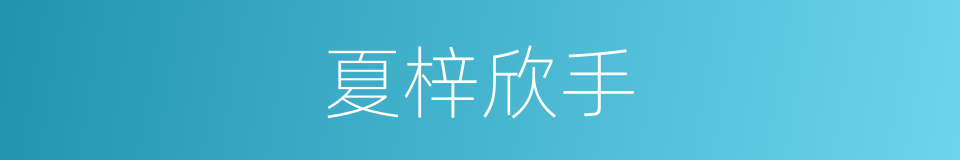 夏梓欣手的同义词