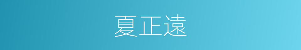 夏正遠的同義詞