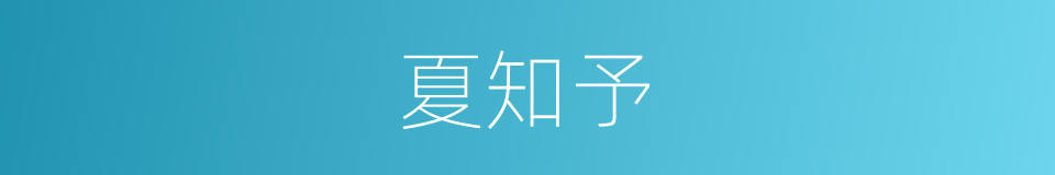 夏知予的同义词