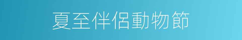 夏至伴侶動物節的同義詞
