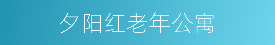 夕阳红老年公寓的同义词