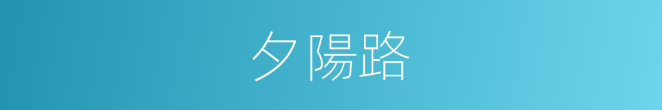 夕陽路的同義詞