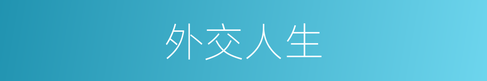 外交人生的同义词