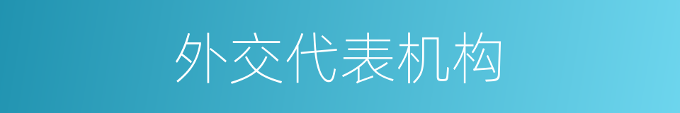 外交代表机构的同义词