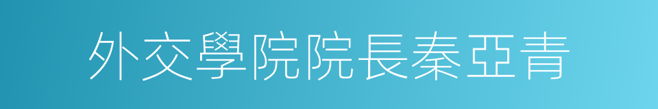 外交學院院長秦亞青的同義詞