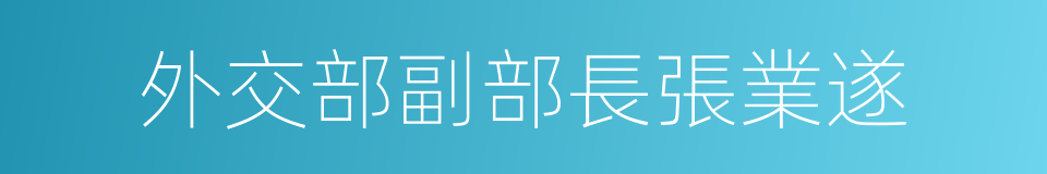 外交部副部長張業遂的同義詞