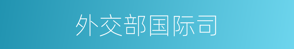 外交部国际司的同义词