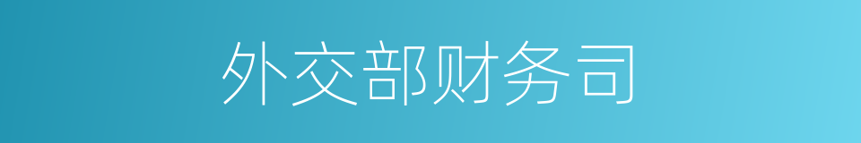 外交部财务司的同义词