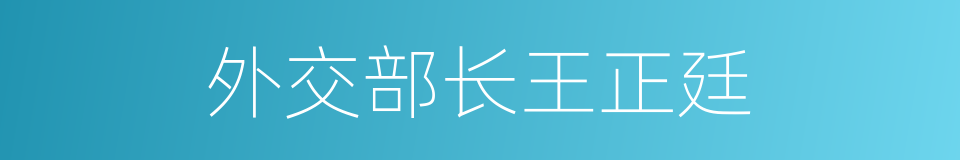 外交部长王正廷的同义词