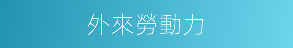 外來勞動力的同義詞