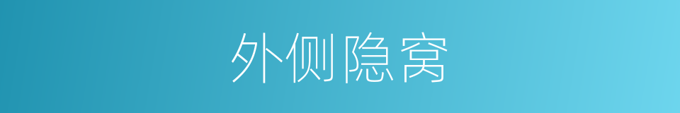 外侧隐窝的同义词