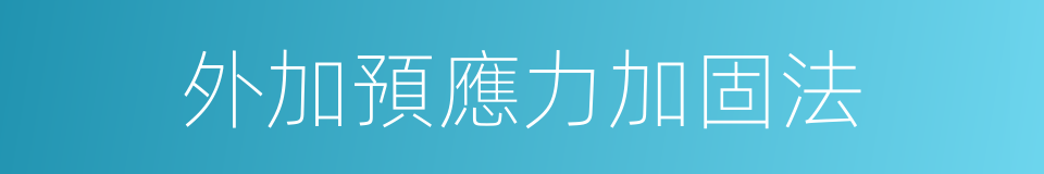 外加預應力加固法的同義詞