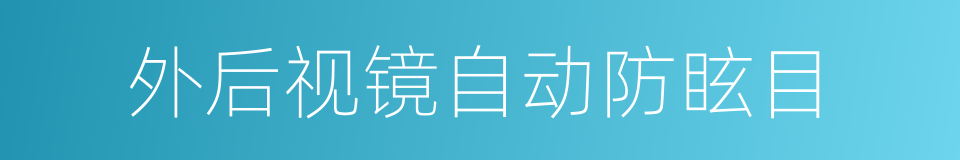 外后视镜自动防眩目的同义词