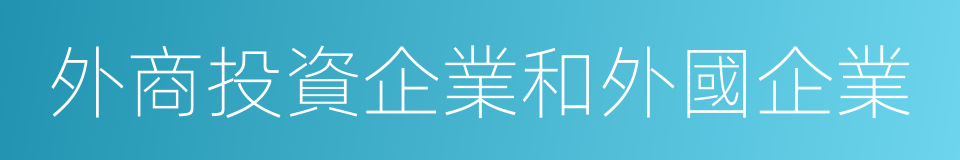 外商投資企業和外國企業的同義詞