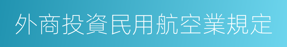 外商投資民用航空業規定的同義詞