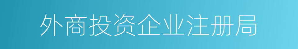 外商投资企业注册局的同义词