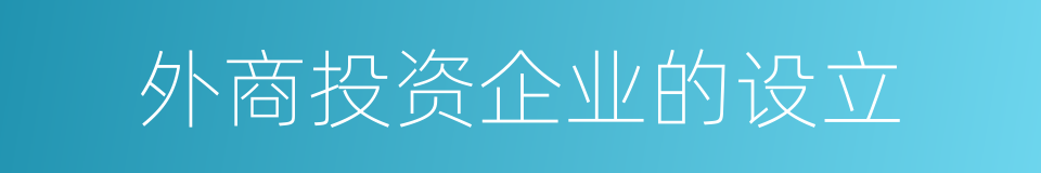 外商投资企业的设立的同义词