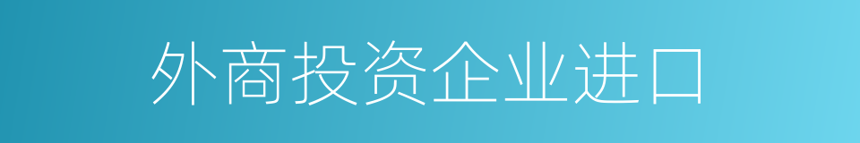 外商投资企业进口的同义词