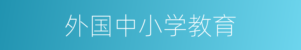 外国中小学教育的同义词