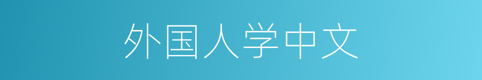 外国人学中文的同义词