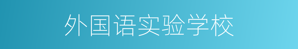 外国语实验学校的同义词