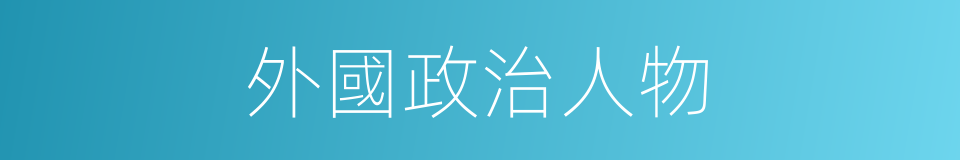 外國政治人物的同義詞