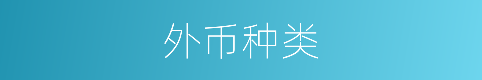 外币种类的同义词