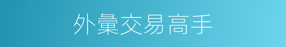 外彙交易高手的同義詞