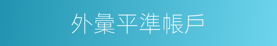 外彙平準帳戶的同義詞