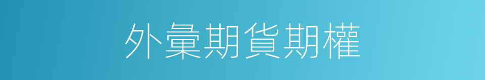 外彙期貨期權的同義詞