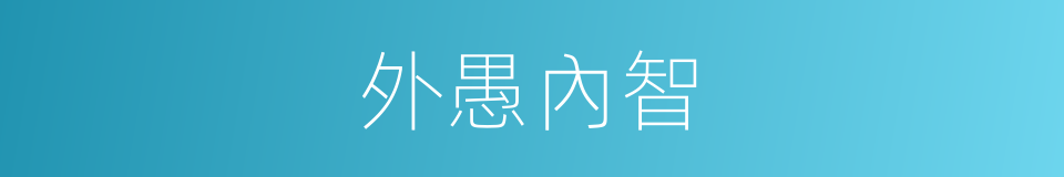 外愚內智的同義詞