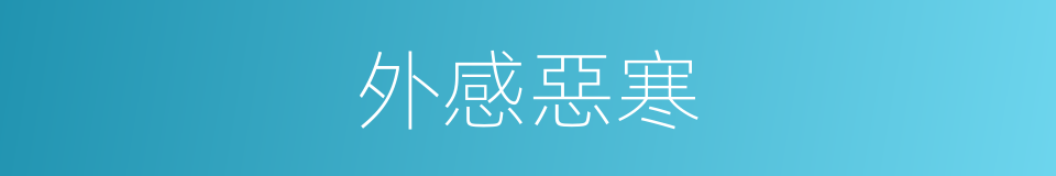 外感惡寒的同義詞