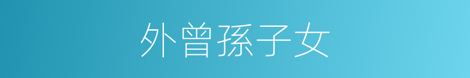 外曾孫子女的同義詞