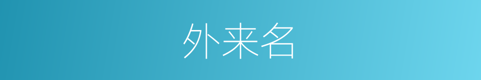 外来名的同义词