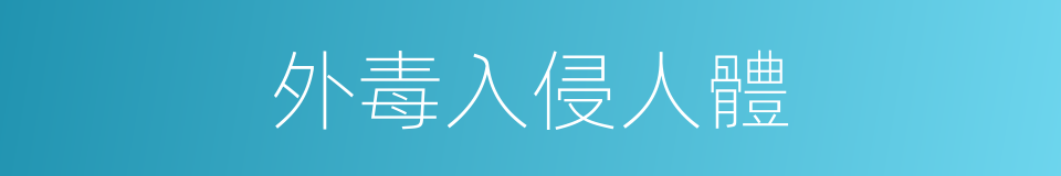 外毒入侵人體的同義詞