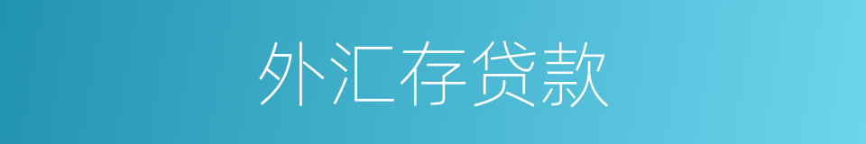 外汇存贷款的同义词