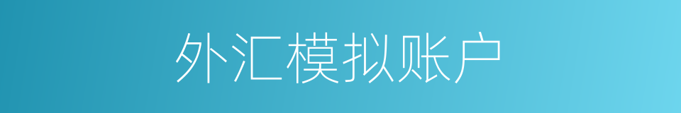 外汇模拟账户的同义词