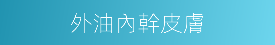 外油內幹皮膚的同義詞