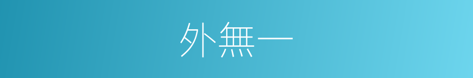 外無一的同義詞