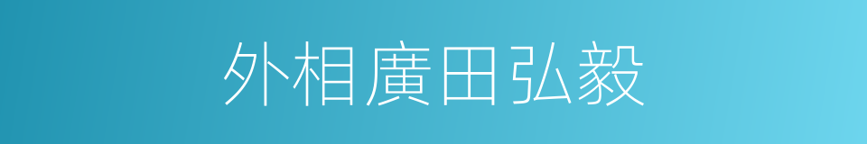 外相廣田弘毅的同義詞