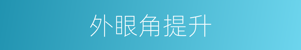 外眼角提升的同义词