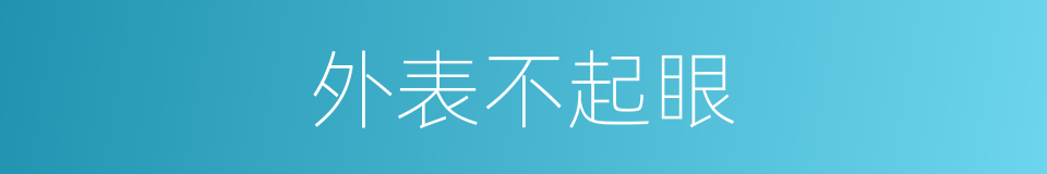外表不起眼的同义词