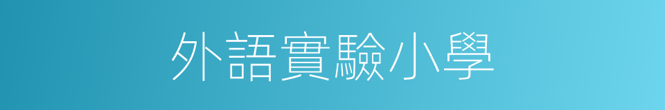 外語實驗小學的同義詞