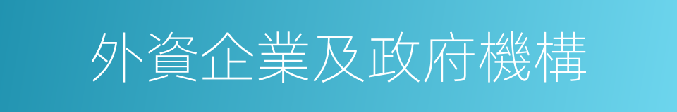 外資企業及政府機構的同義詞