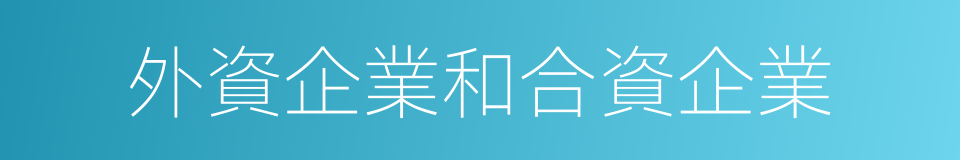 外資企業和合資企業的同義詞