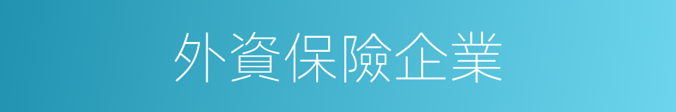 外資保險企業的同義詞