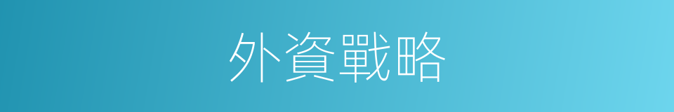 外資戰略的同義詞
