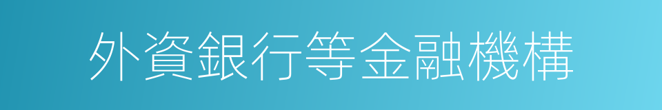 外資銀行等金融機構的同義詞