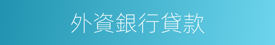 外資銀行貸款的同義詞